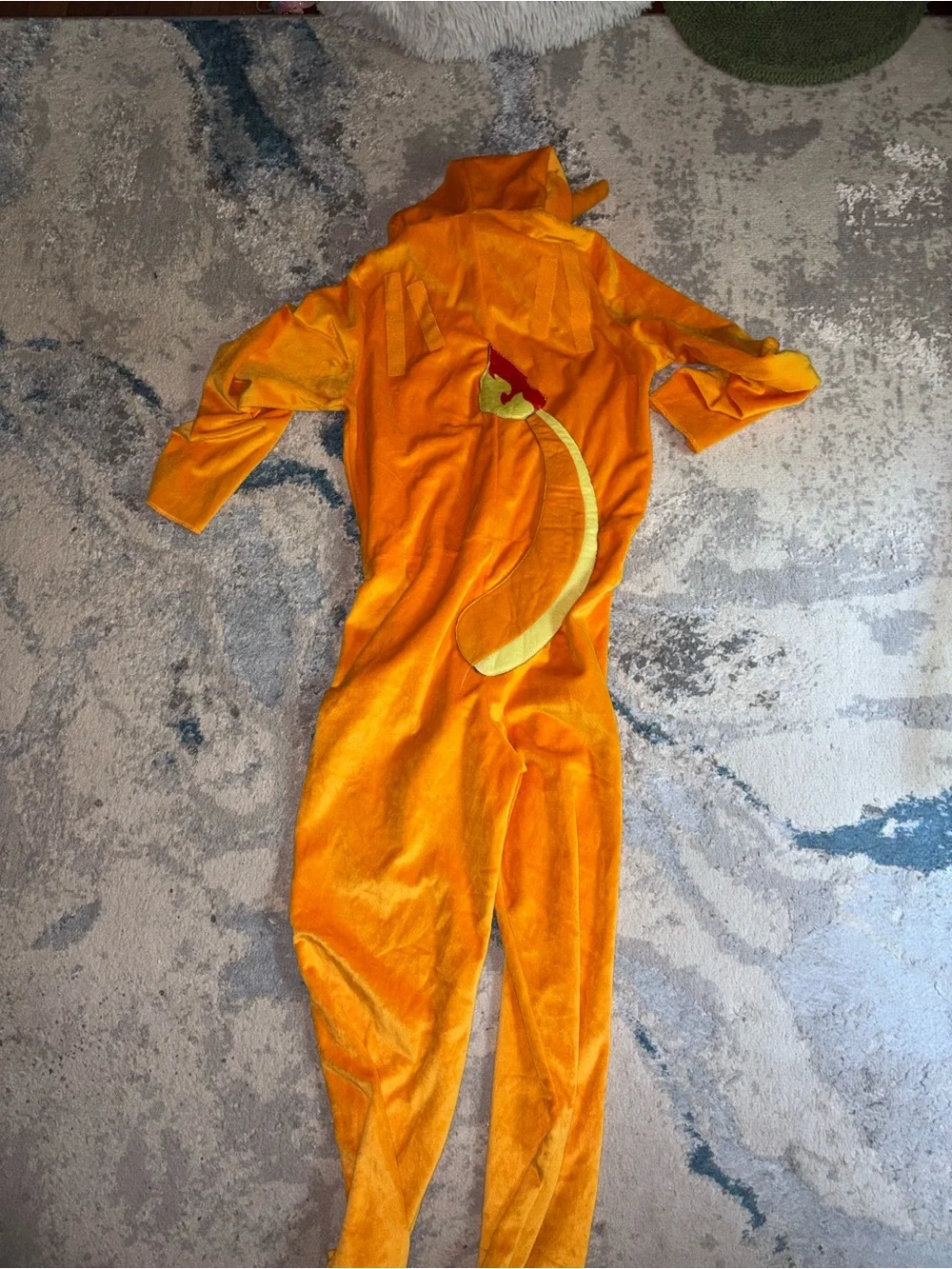 Pokemon Orange and Yellow Hooded Charizard One-Piece Bodysuit